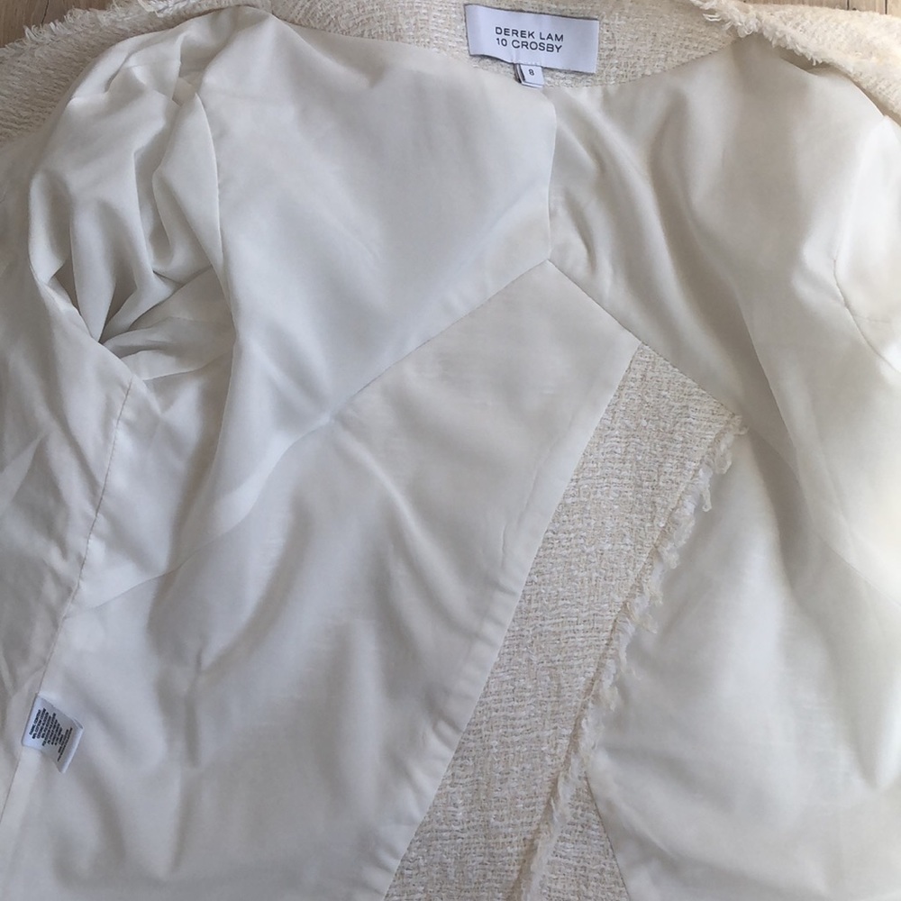 10 Crosby Derek Lam White Distressed Jacket 8 - Picture 11 of 11